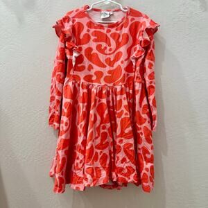 Hey Popinjay Pink & Red Ruffle Long Sleeve Dress